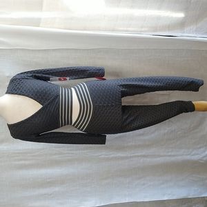 Honeycomb leggings and wrap long sleeve crop top size medium